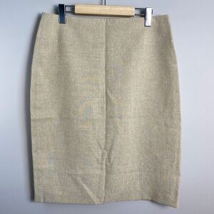 Beechers Brook Women's Cream/Tan Straight Midi Lined Skirt Size 10 Professional